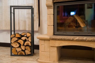 Houten Standaard voor Haardhout - Houthoudrek 100 cm Grijs