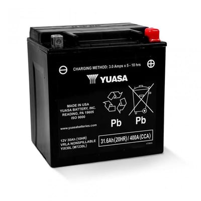 Batterie SLA Yuasa pour Moto Harley Davidson 1584 FL 2007 à 2010 YIX30L-PW / 12V 31.6Ah Neuf