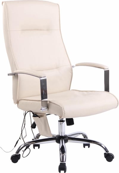 CLP Portland Bureaustoel - Massagefunctie creme Imitatieleer