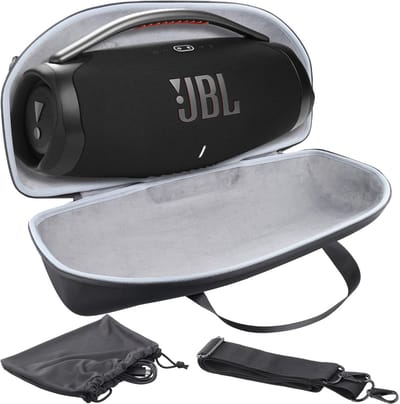 Harde Reisdoos met Mini Accessoire Pouch en Schouderriem voor Boombox 3 Wifi/Bluetooth Speaker