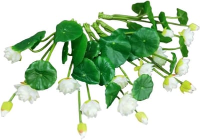 Zes Stuks Drijvende Waterlelie Kunstbloemen, 10 Inch Neppflanten voor Aquarium en Huisdecoratie, Realistische Lotus Bloemen voor Sfeervolle Versiering
