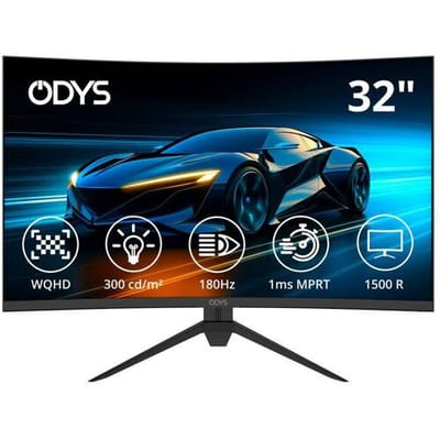 ODYS XP32-X LED-monitor Energielabel F (A - G) 81.3 cm (32 inch) 2560 x 1440 Pixel 16:9 1 ms HDMI 2.1, DisplayPort, Hoofdtelefoon (3.5 mm jackplug) VA