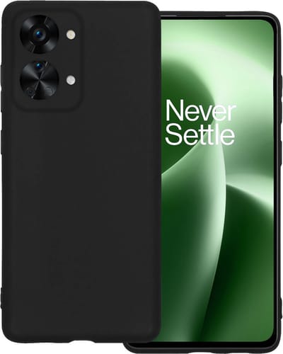 Hoesje Geschikt voor OnePlus Nord 2T - Sterk & Shockproof - Hoes Cover - Siliconen Case - Zwart