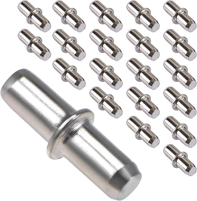 20 Stuks Ronde Planksteunen voor Keuken en Boekenkasten, Houten Accessoires voor Meubels, 5 x 16 mm
