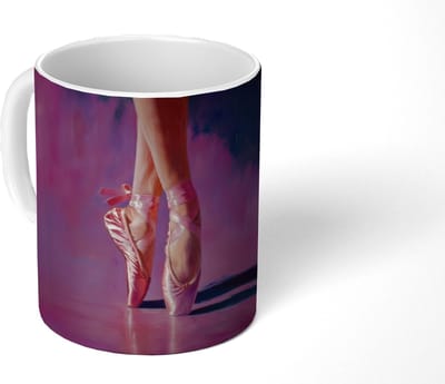 Mok - Koffiemok - Spitzen - Paars - Contrast - Mokken - 350 ML - Beker - Koffiemokken - Theemok
