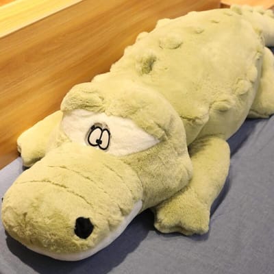 Groot Formaat Krokodil Liggend Sectie Pluche Kussen Mat Pluche Krokodil Zacht Opgezet Dier Speelgoed Cartoon Pluche Poppen Cadeau 1m