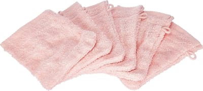 Washanddoekenset 6-delig, katoen, roze, 15 x 20 cm