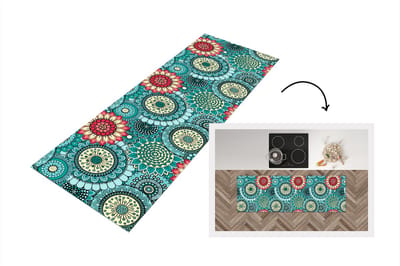 Keukenloper - Loper keuken - Meisjes - Bloemen - Patronen - 150x50 cm - Keukenloper vinyl