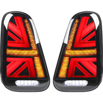 Volledig LED Union Jack Achterlichten Met Dynamische Knipperlicht Achterremlicht voor Cooper R50 R52 R53 Transparent