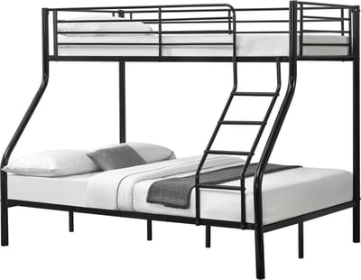 Metalen stapelbed kinderbed 210x147,5x168 cm zwart