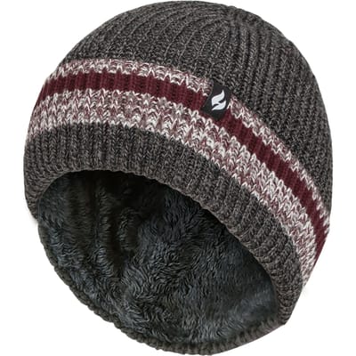 Heat Holders - Wintermuts met manchet voor heren - Houtskool