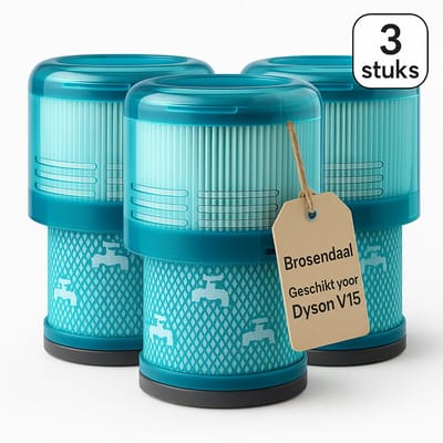 Brosendaal Filter geschikt voor Dyson V15 - Voor alle V15 modellen - SV22 | SV47 - Wasbaar en Herbruikbaar - 3 stuks