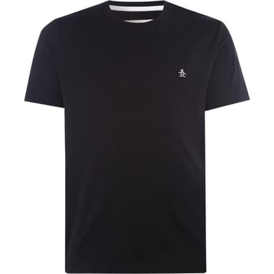 Original Penguin Heren Pin Point Geborduurd T-Shirt (Zwart)