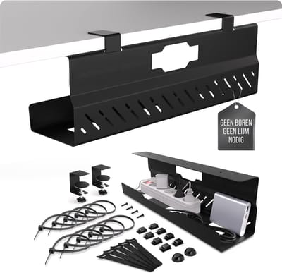 AHD® Kabelgoot - Kabelgoot Bureau - Cable Management - Zwart - 43cm x 11cm x 1cm