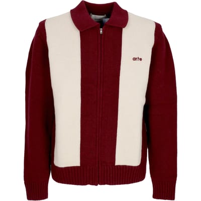 Cardigan Man Logo Cardigan Bordeaux/creme