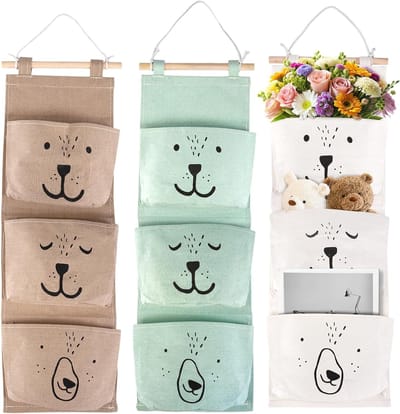 Hangende Wandplank met 3 Vakken, Waterdichte Tasorganizer en Opbergruimte voor Kinderkamer, Slaapkamer en Badkamer - 60 x 20 cm, Opvouwbaar en Ruimtebesparend