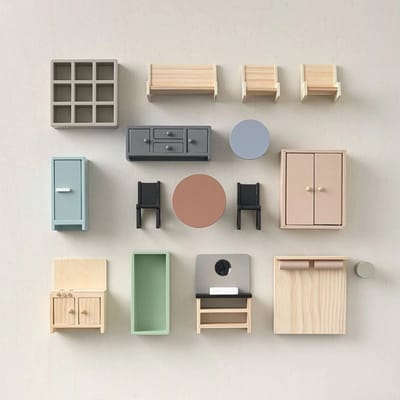 Petite Amélie Poppenhuis meubels - Vanaf 3 jaar - Set van 16 - Hout