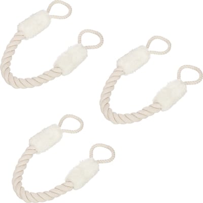 deurstopper touw set van 3 - deurklink - 60 cm - beige-wit