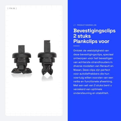 Dailygoods- Bevestigingsclips 2 Stuks - Compatibel met Renault en Nissan - OEM 1606854680 - Plankclips - Achtertablet - Geschikt voor meerdere modellen