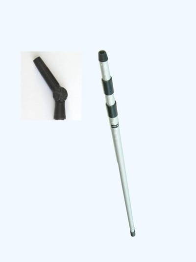 Telescopische steel - Lange steel steel - Hoge oppervlakken reinigen - Duits normschroefdraad - 4 meter - Zilver