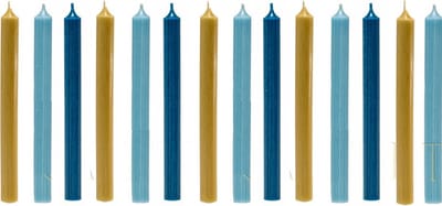 Cactula mooie dinerkaarsen 19,5 cm in 3 Trendy Kleuren 15 stuks | Okergeel / Jade / Donkerblauw