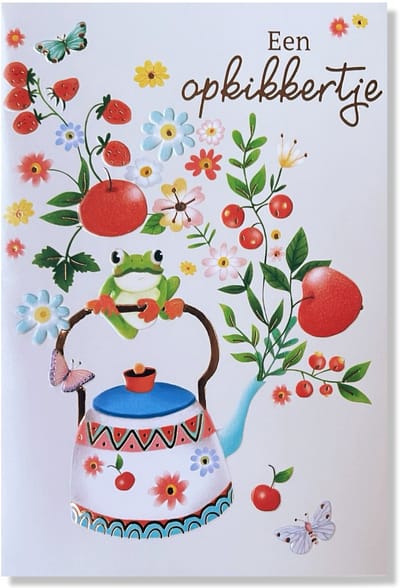 Een Opkikkertje - Beterschap wenskaart - 12x17cm - Gevouwen kaart inclusief envelop - Beterschapskaart