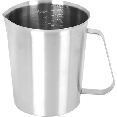 1500ml Roestvrijstalen Koffie Melk Opschuimbeker met Schaalverdeling voor Latte Art Koffiezaak Gebruik white