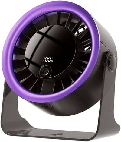 KZQ Kleine Individuele Ventilator Met 5 Windstanden - Usb Aangedreven Lichtgewicht Handventilator 1800mAh Lange Accuduur - Voor Reizen Kantoor Studie En Zomer - Paars