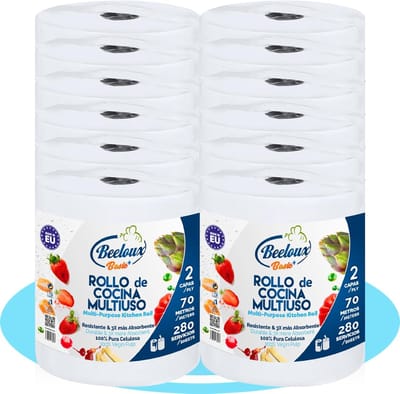 Keukenrol - Papierrol - Huishoudelijke Hulp - Sterk Absorbente Lagen - 70 Meter
