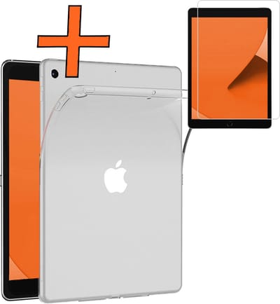 Hoesje - Geschikt voor Apple iPad 7 (2019) - 10.2 inch - 7e Generatie - Met Screenprotector - Siliconen Backcover - Shockproof Case - Tablet Hoes - Shockbestendige Back Cover - Transparant