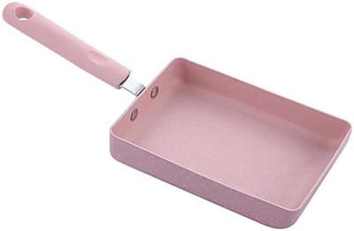 Koekenpan Vierkant - Omelet Pan - Ontbijt Bakken - Anti-aanbaklaag - 18x13.5cm - Roze