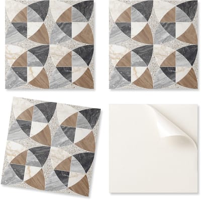 Pak zelfklevende vinyltegels met geometrisch tegelpatroon, 9x30x30 cm