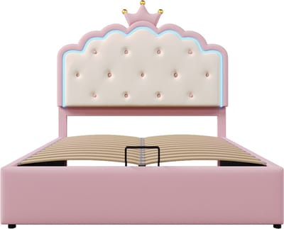 Gotagee Gestoffeerd bed Logeerbed Lattenbodem Jeugd bed Kinderbed Opbergbed Meisjesbed Multifunctioneel bed Bed zonder matras Bed met opbergruimte Bed zonder matras 140x200cm