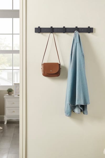 MIRA Home - Wandkapstok - Kapstok - Garderobe - Kledingrek - Zwart - 60cm