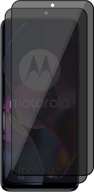 Privacy Screenprotector geschikt voor Motorola Moto G54 - 2x Volledig Dekkend Glas Screen Protector