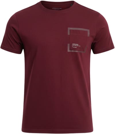 OMBRE T-shirt - Regular Fit - Katoen - Korte Mouw Bordeaux M