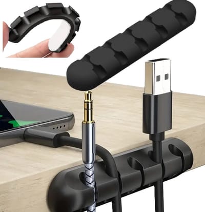 Zelfklevende Kabelhouder I Kabel Organiser I Kabel Clips I Zelfklevende Kabelclips I Kabelklem I Kabelhouder I Voor 5 kabels I Zwart