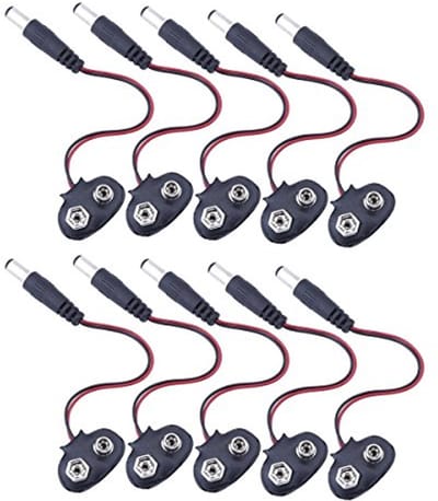 10 Stuks 9V Batterij Verbinding Kabel Clip met 2.1 x 5.5mm Male DC Plug voor Arduino