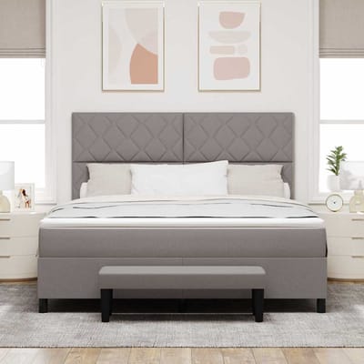 vidaXL - Boxspring - bed - met - hoofdeinde - Taupe - 180 - x - 200 - cm - Stof