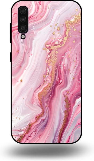 Smartphonica Telefoonhoesje geschikt voor Samsung Galaxy A50s met marmer opdruk - TPU backcover case marble design - Roze geschikt voor Samsung Galaxy A50s
