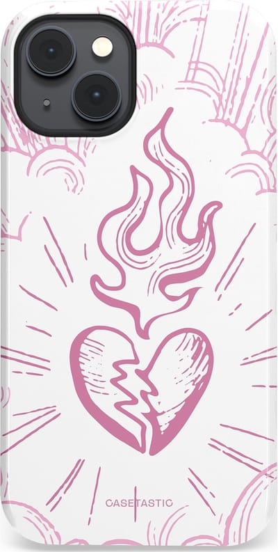 Casetastic Hoesje Geschikt voor Apple iPhone 14 Magsafe - Stijlvolle Beschermende Duo-layer Case - Roze Liefdesvlam