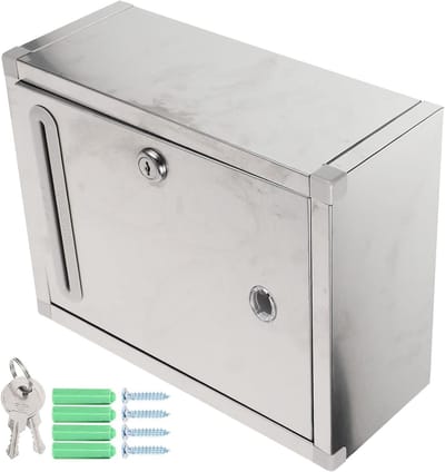 Brievenbus Wandmontage - Brievenbus Buiten - Post Ontvangen - Veilig Slot - 11 x 21 x 27 cm - Zilver