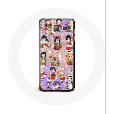 Coque pour Samsung Galaxy J3 2016 Demon slayer merry christmas affiche le cadeau de noël
