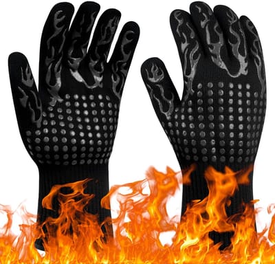 Jhubersproducts - Hittebestendige Ovenhandschoenen - Grillhandschoenen - Zwart - Kookwanten - Bescherming tegen hoge temperaturen - Geschikt voor gril