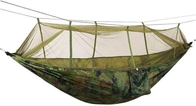 Hangmat Klamboe - Kampeerhangmat Tent - Buiten Ontspannen - Geïntegreerd Muggennet - 260x140cm - Groen