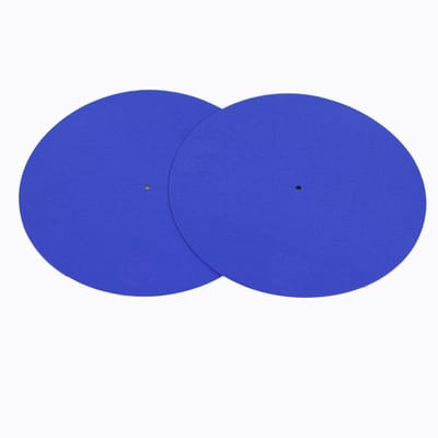 Draaitafel Matten - Slipmatten Set - Muziek Draaien - Met Logo Opdruk - 17x9x1 cm - Blauw