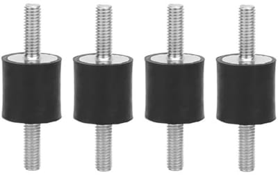 Dailygoody - M6 trillingsdempende rubberen isolatorbevestigingen - Schokdempers voor auto en machines - 4 stuks - Rubberen demping - Geschikt voor zwa