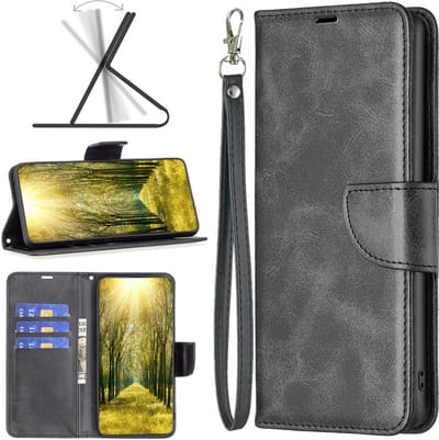 MobyDefend Hoesje - Geschikt voor Motorola Moto G54 - Wallet Book Case Met Koord - Zwart