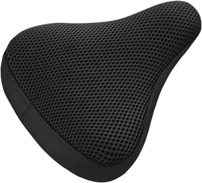 Fietszadelhoes - Gevoerd Kussen - Comfortabel Fietsen - Ademend 3D-weefsel - 21x19cm - Zwart