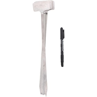 10 stuks Plantenlabels 304 Roestvrij Staal Waterdicht Herbruikbaar Plantenkwekerij Labels met Pen voor Groenten Bloemen white